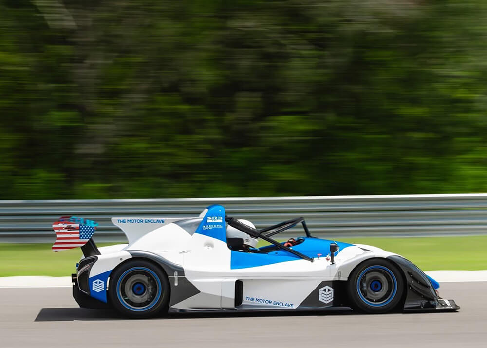 radical car on track side